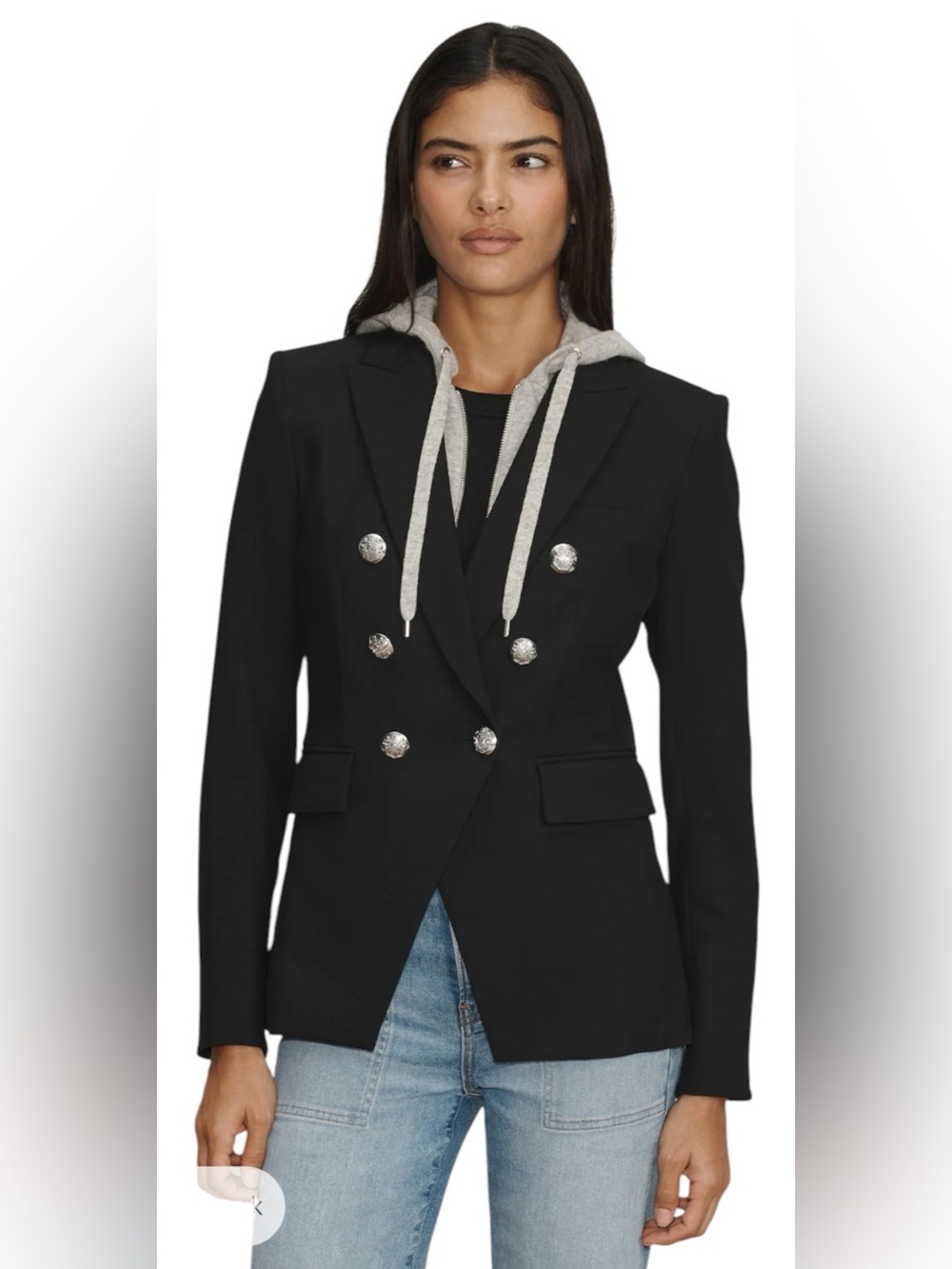 Veronica Beard Miller Dickey Jacket Women’s Size 14 Black Blazer Silver Buttons - Picture 2 of 14
